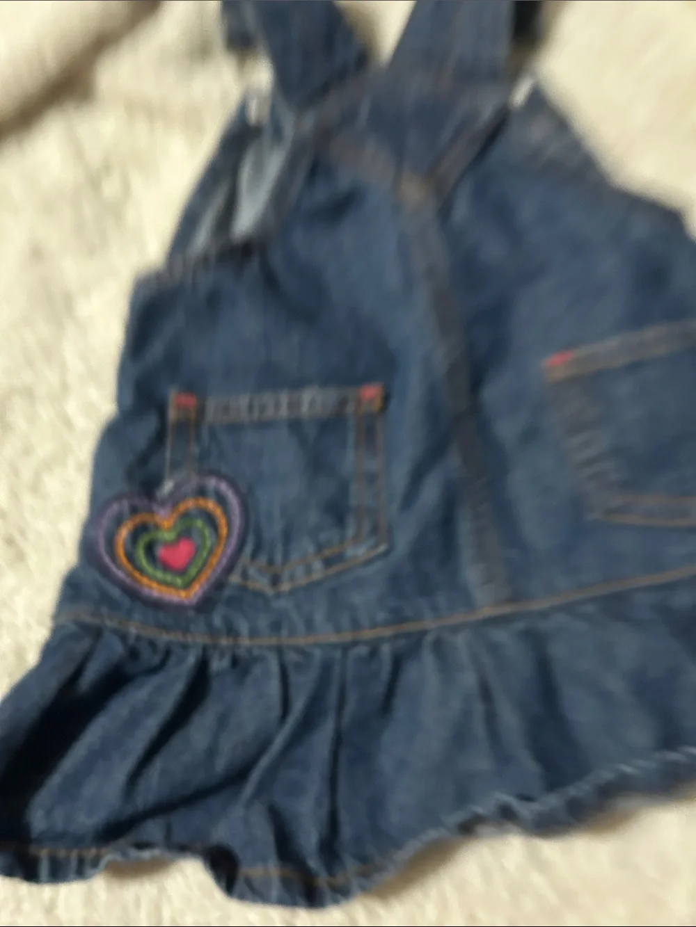 Carter's Dark Blue Denim Ruffle Overalls